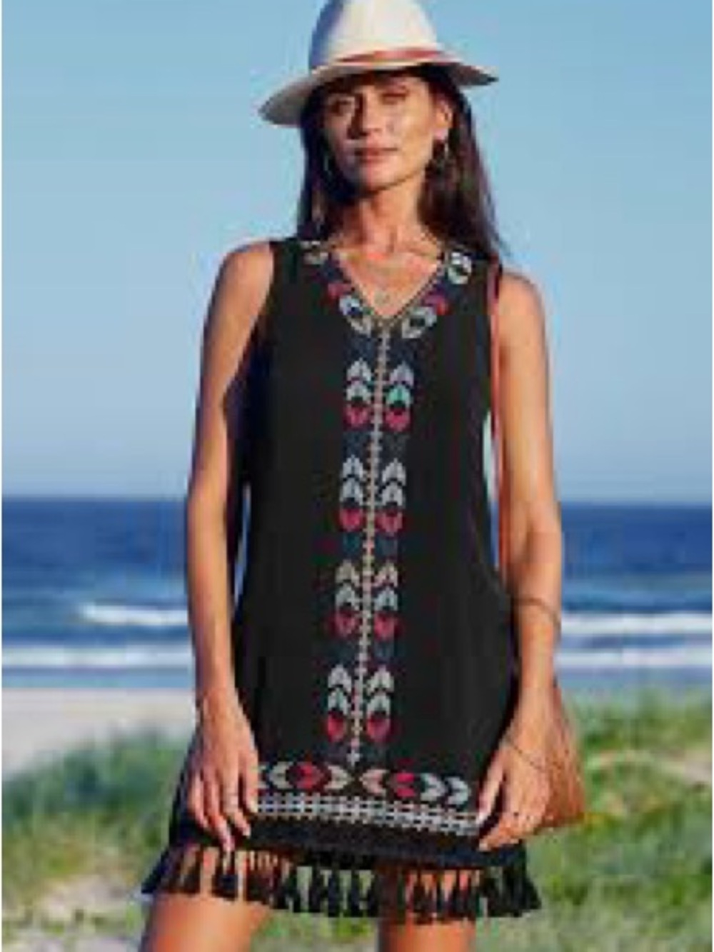 Mazik Boho Embroidered
Tassel Beach Dress